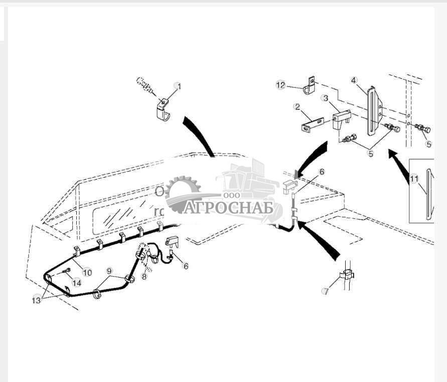 GRAIN TANK FULL BIN SENSOR WIRING HARNESS 